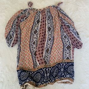 Off the shoulder flowy dress with adjustable strap